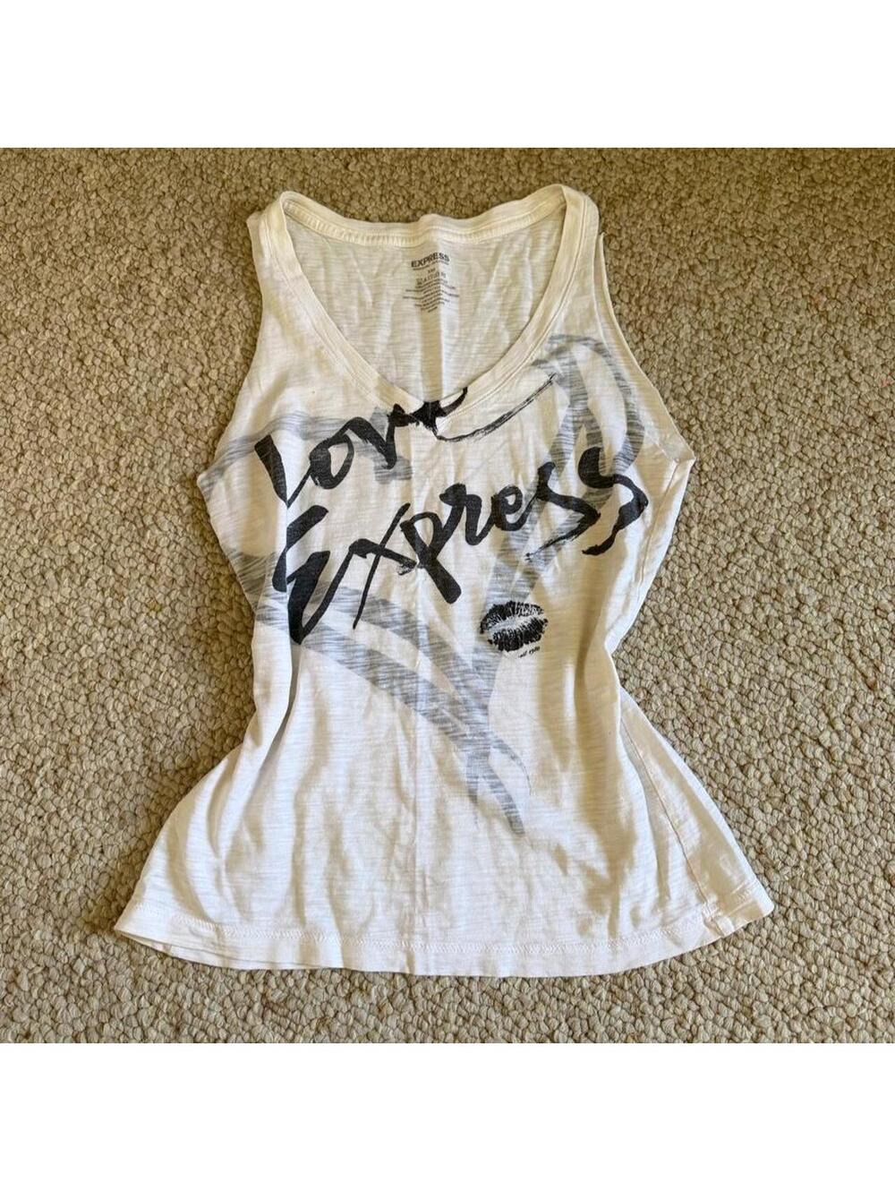 Express white cotton tank top